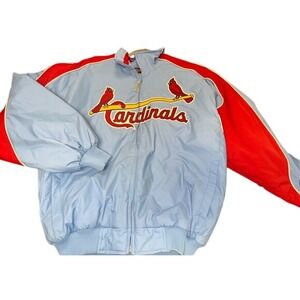 Majestic St Louis Cardinals Cooperstown Blue Red‎ Fleece Jacket Mens M